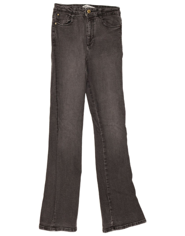 Zara Womens Flared Jeans EU 38 Small W28 L34 Grey