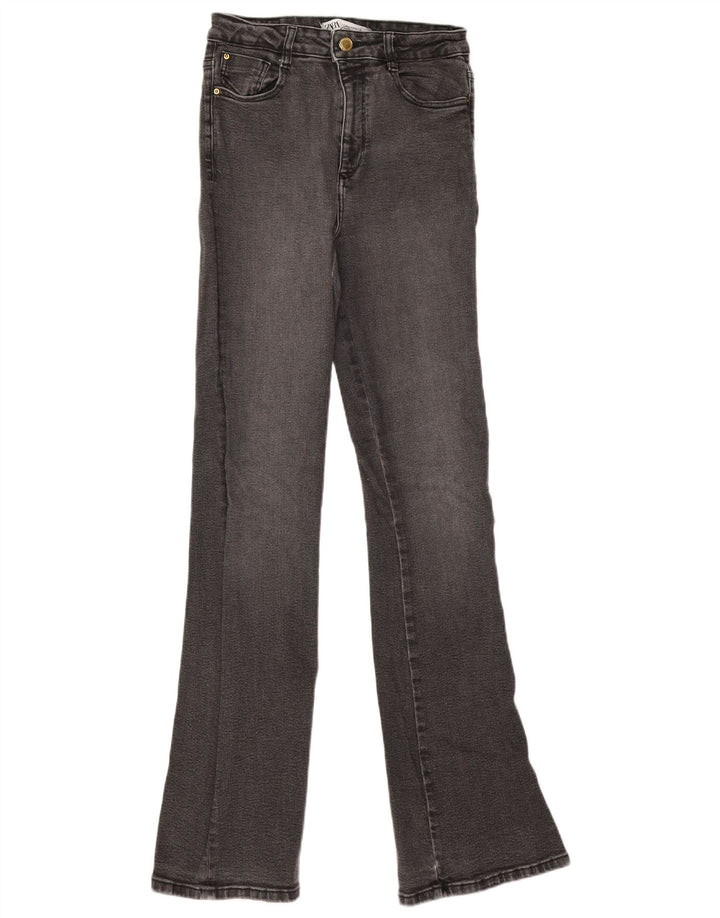 Zara Womens Flared Jeans EU 38 Small W28 L34 Grey
