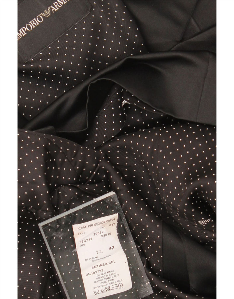 EMPORIO ARMANI Womens 3 Button Blazer Jacket IT 42 Medium Black Polyester Vintage Emporio Armani and Second-Hand Emporio Armani from Messina Hembry 