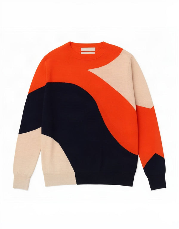 Marks & Spencer Womens Crew Neck Jumper Sweater UK 14 Large Orange