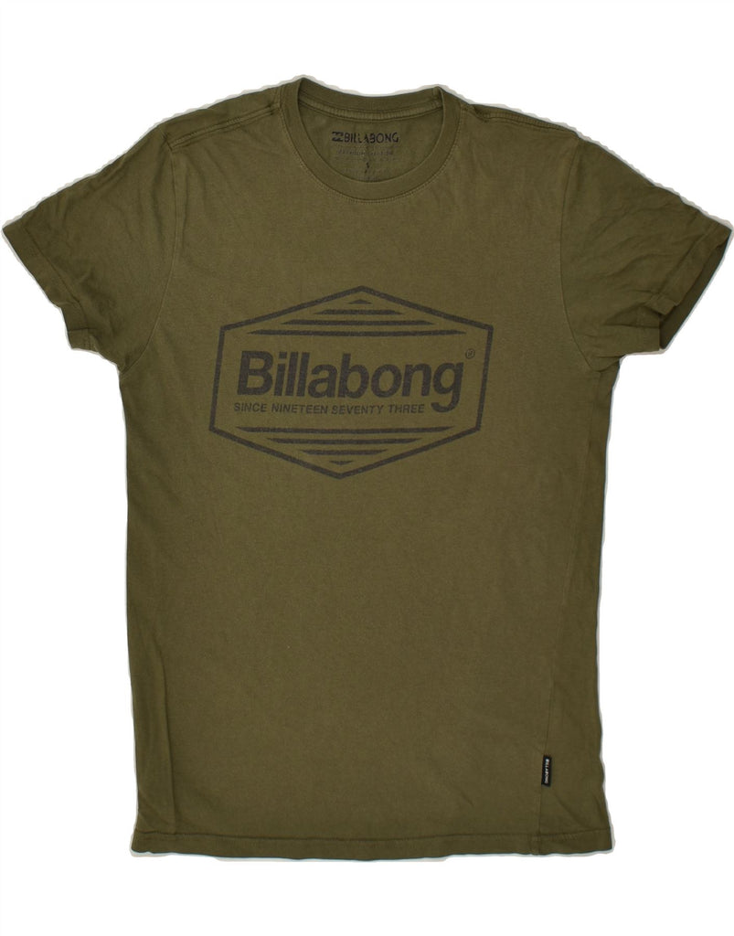 BILLABONG Mens Graphic T-Shirt Top Small Khaki Cotton | Vintage Billabong | Thrift | Second-Hand Billabong | Used Clothing | Messina Hembry 