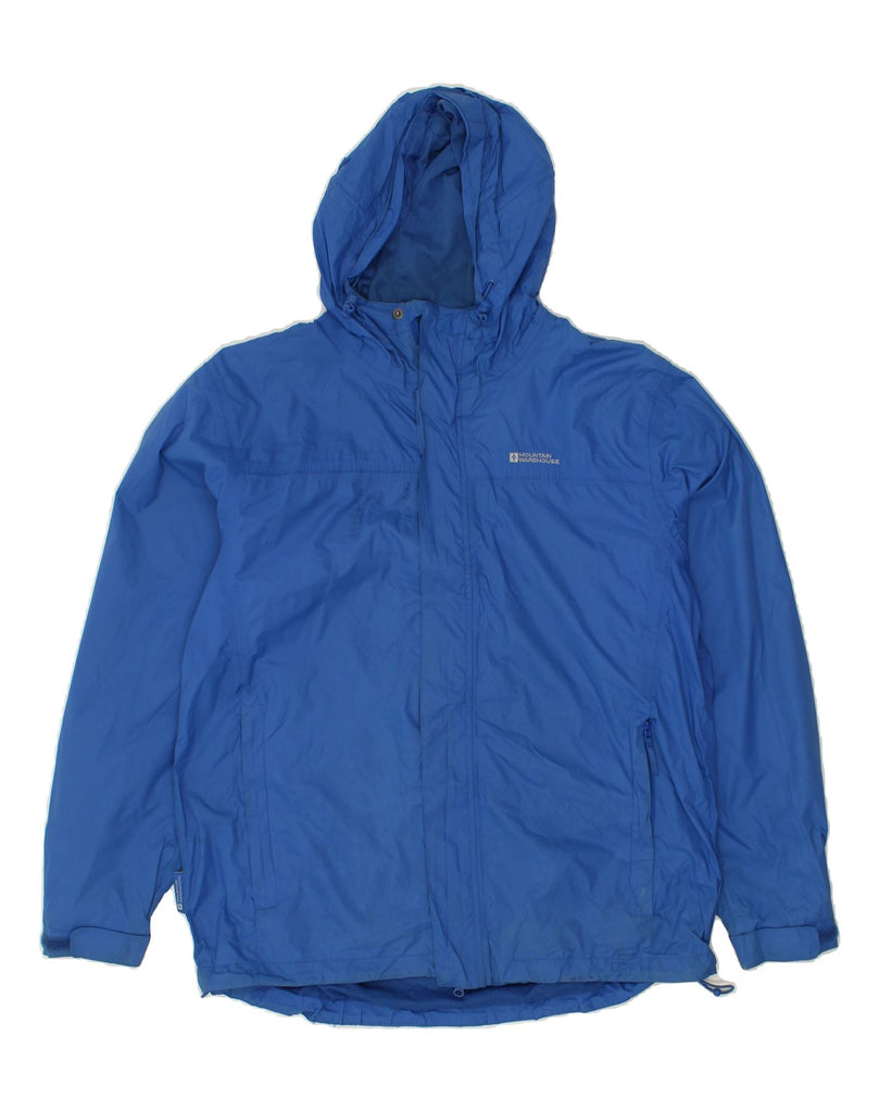 MOUNTAIN WAREHOUSE Mens Hooded Rain Jacket UK 38 Medium Blue Nylon | Vintage Mountain Warehouse | Thrift | Second-Hand Mountain Warehouse | Used Clothing | Messina Hembry 