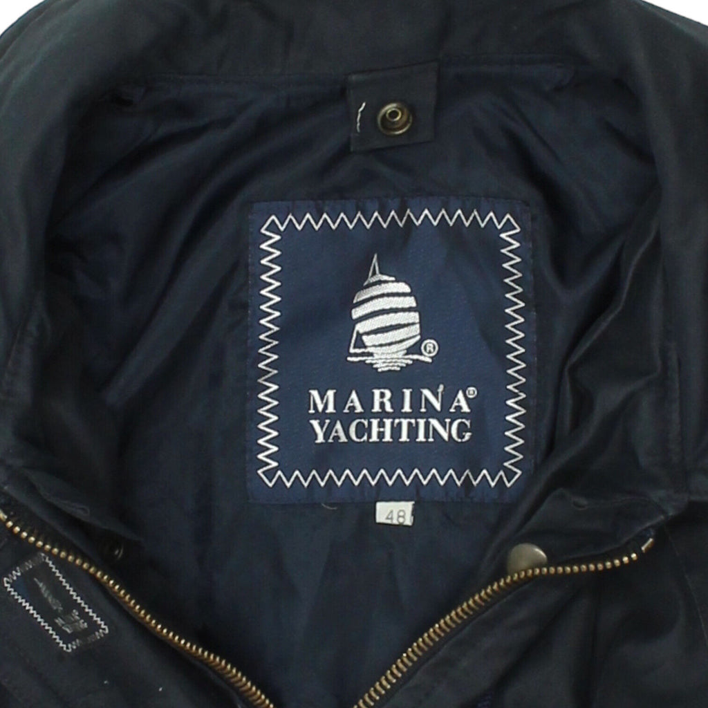 Marina Yachting Womens Navy Sailing Coat | Vintage Designer Button Zip Jacket | Vintage Messina Hembry | Thrift | Second-Hand Messina Hembry | Used Clothing | Messina Hembry 