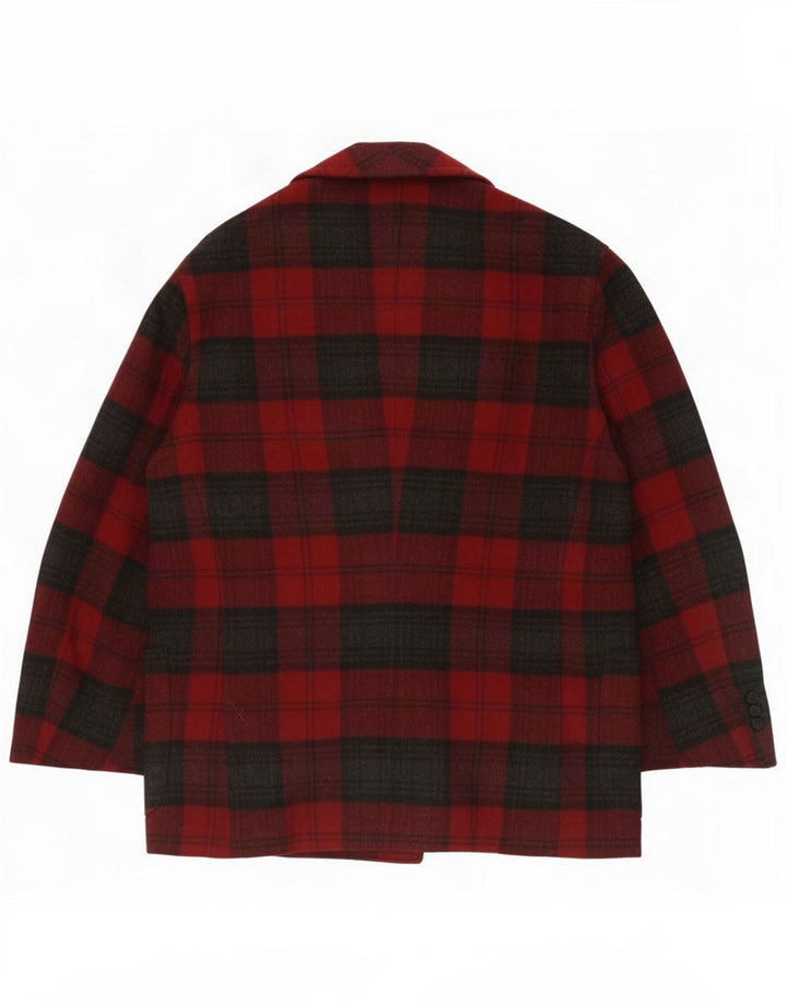 Vintage Mens 2 Button Blazer Jacket UK 38 Medium Red Check