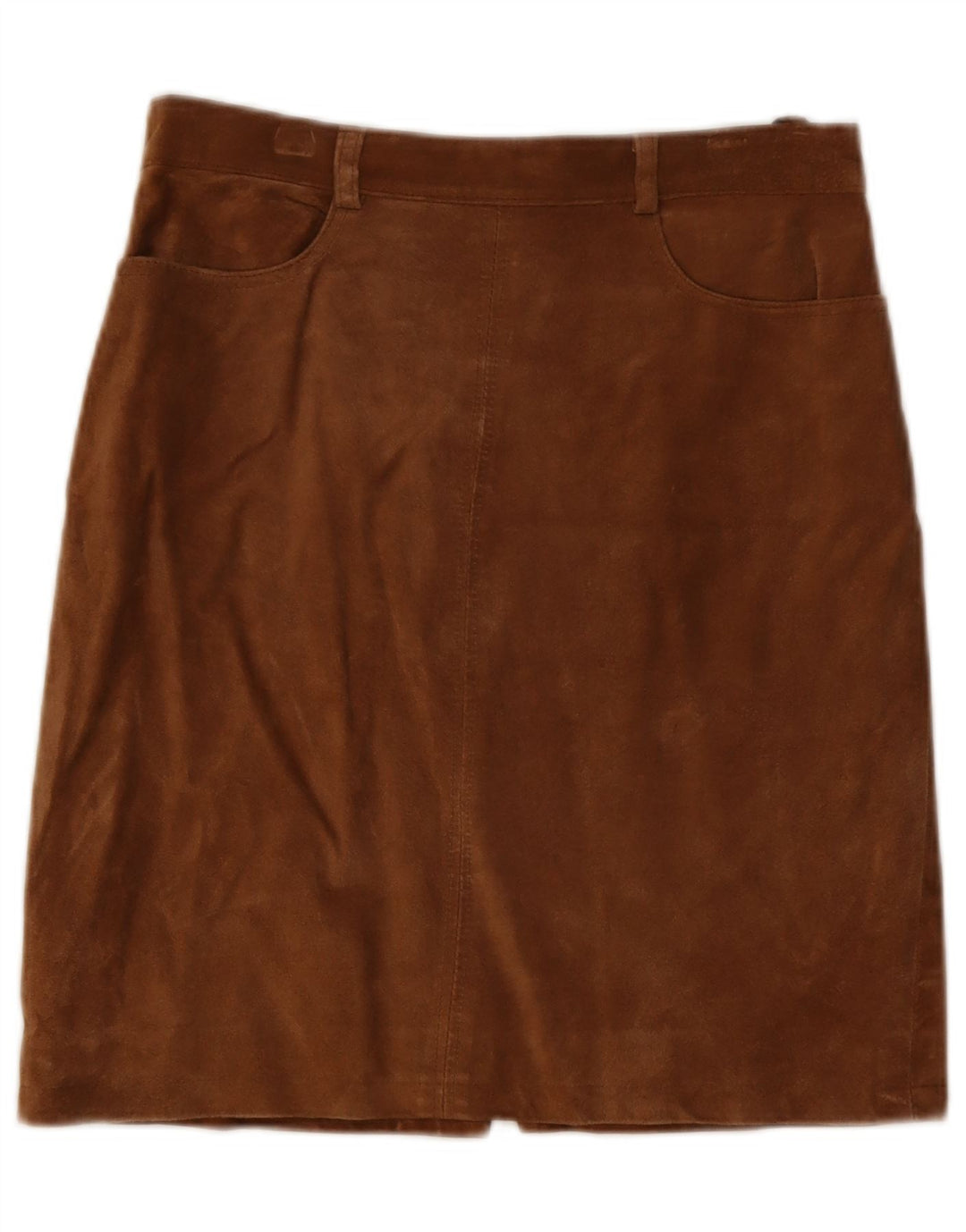 Vintage Womens Suede Skirt UK 14 Medium W29 Brown Leather