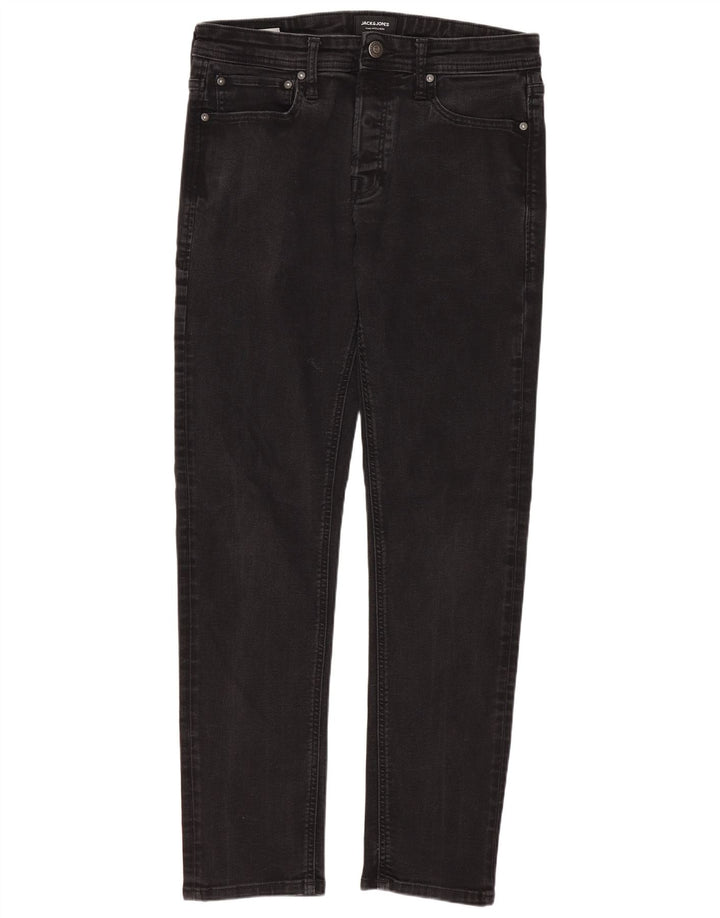 Jack & Jones Mens Slim Jeans W32 L32 Black Cotton