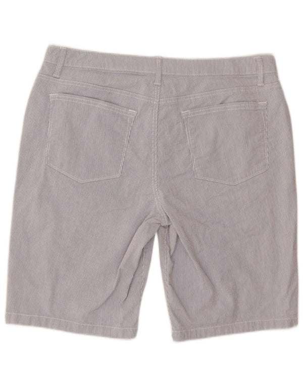 Lee Womens Riders Mid Rise Bermuda Shorts US 16 2XL W36 Blue Pinstripe