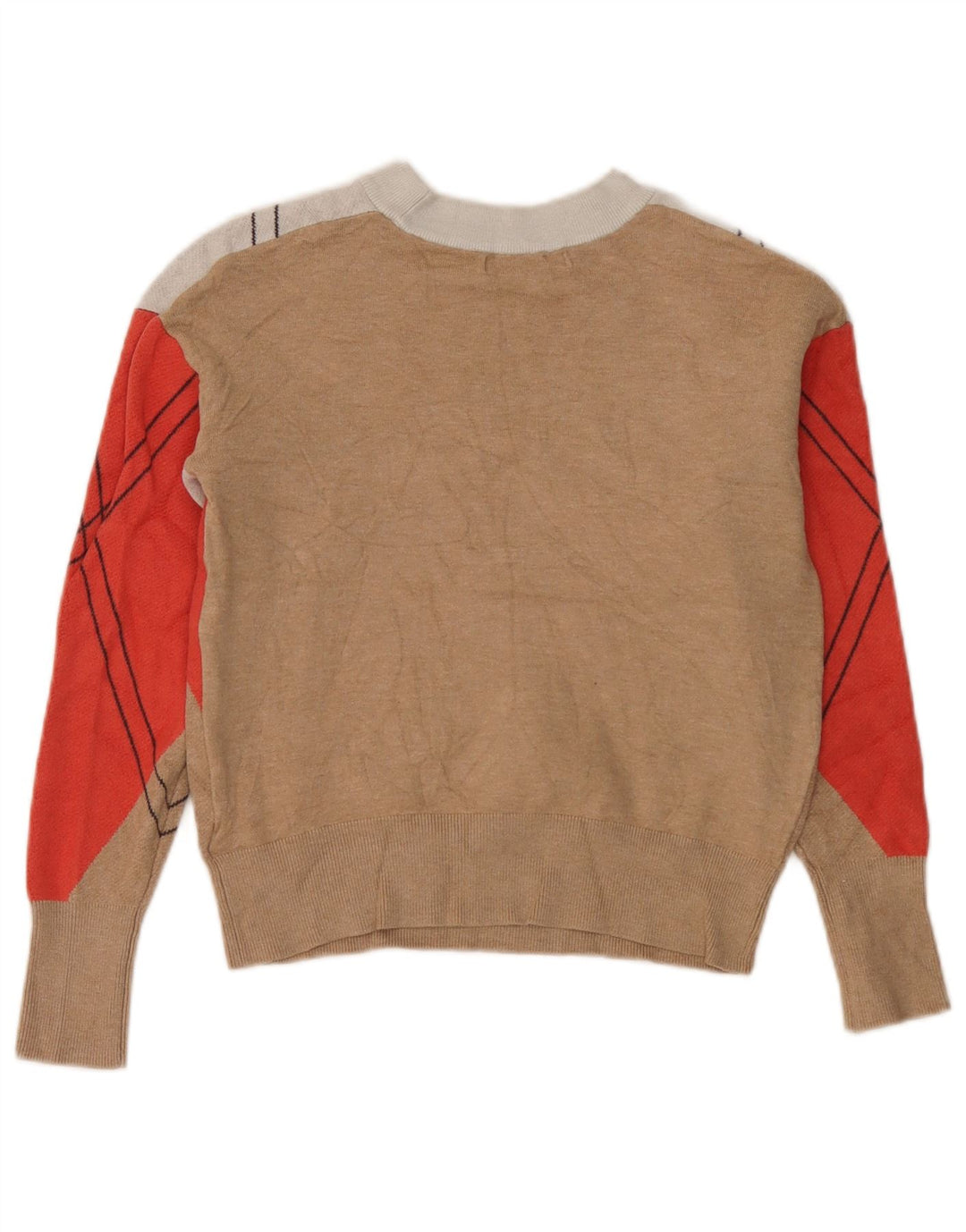 Marks & Spencer Womens Crop Crew Neck Jumper Sweater UK 10 Small Multicolou