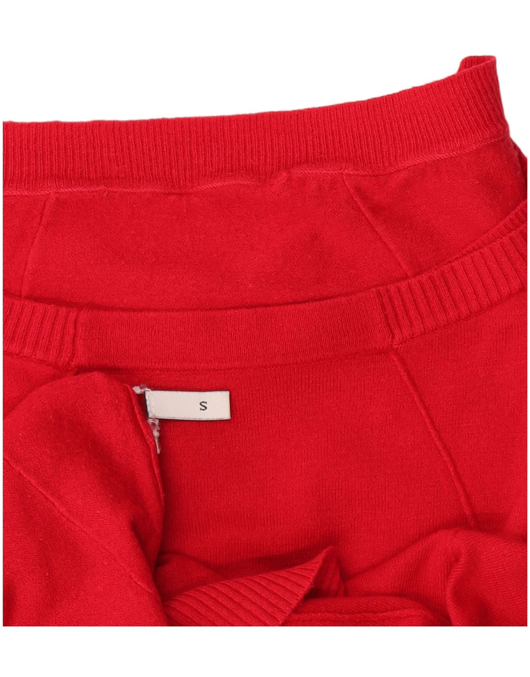 Vintage Womens Oversized Boat Neck Jumper Sweater UK 10 Small Red
