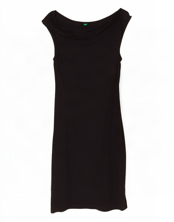 Benetton Womens Sleeveless Bodycon Dress UK 8 Small Black Viscose