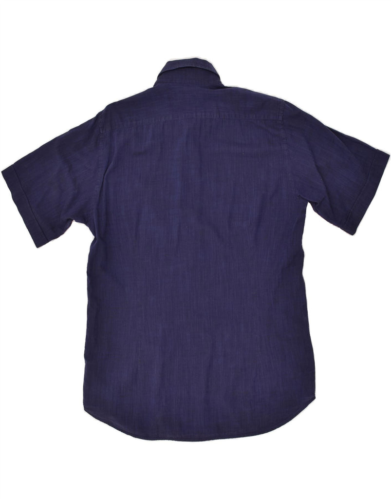 PAUL & SHARK Mens Short Sleeve Shirt Size 38 Medium Navy Blue Cotton | Vintage Paul & Shark | Thrift | Second-Hand Paul & Shark | Used Clothing | Messina Hembry 
