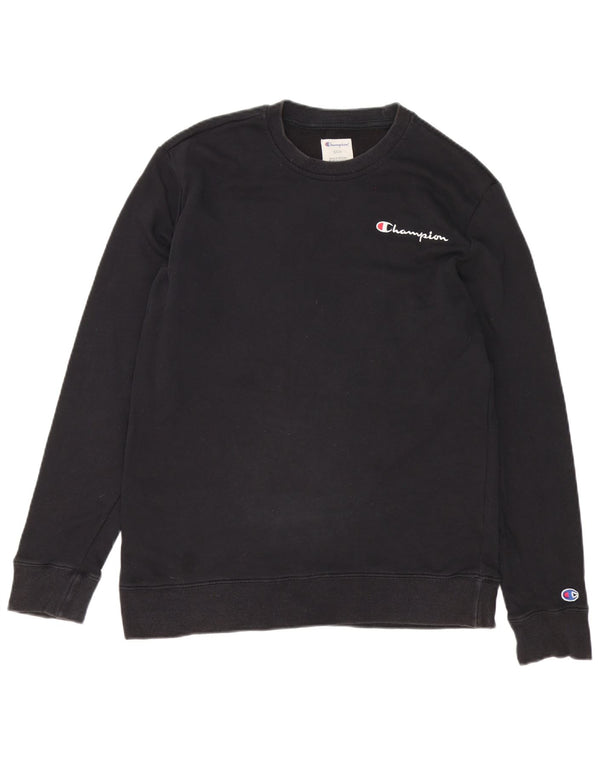 Champion Mens Sweatshirt Jumper Small Black Cotton