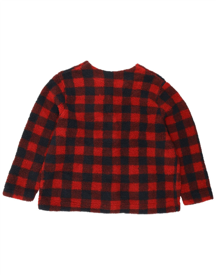 Lee Womens Loose Fit Fleece Jacket UK 18 XL Red Gingham Polyester