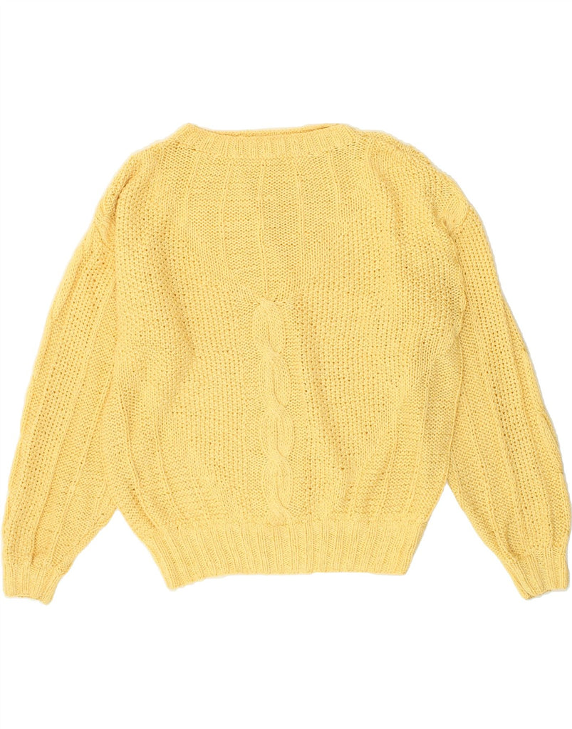 VINTAGE Womens Boat Neck Jumper Sweater UK 16 Large Yellow | Vintage Vintage | Thrift | Second-Hand Vintage | Used Clothing | Messina Hembry 