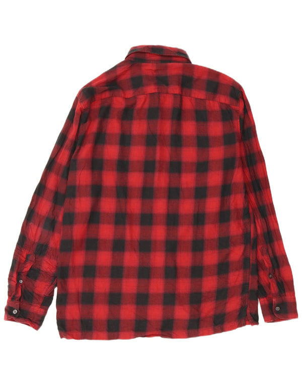 Abercrombie & Fitch Mens Flannel Shirt Large Red Check Cotton