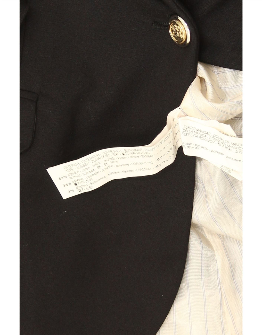 ZARA Womens 1 Button Blazer Jacket UK 12 Medium Black Cotton