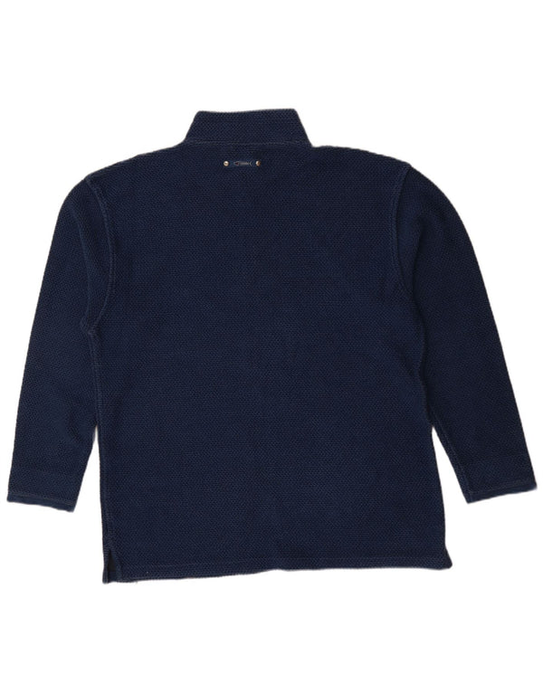 Weird Fish Mens Zip Neck Sweatshirt Jumper 2XL Navy Blue Cotton