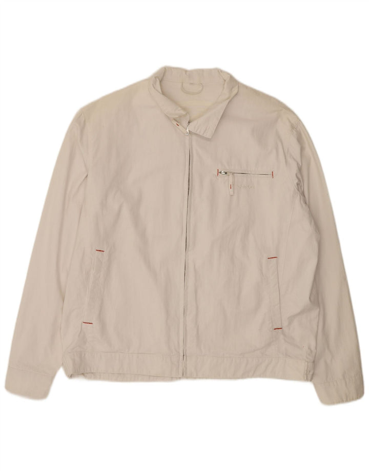 BRUGI Mens Bomber Jacket UK 42 XL White Cotton