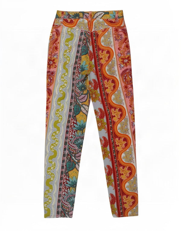 Moschino Womens Graphic Casual Trousers W29 L29 Multicoloured Bohemian