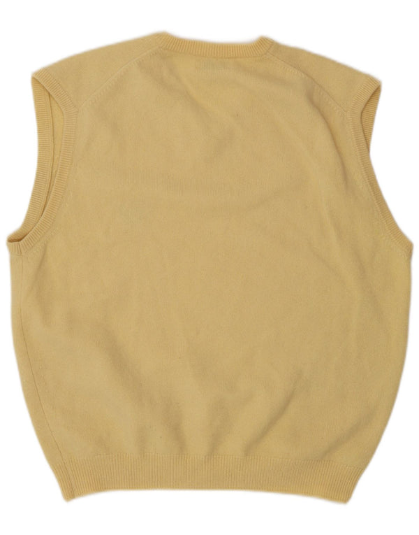 Peter Scott Mens Vest Tank Top UK 42 Large Yellow Wool
