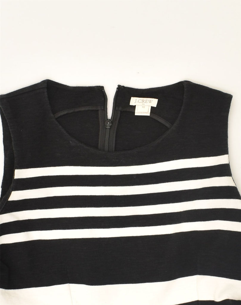 J. CREW Womens Sleeveless A-Line Dress UK 4 XS Black Striped Cotton | Vintage J. Crew | Thrift | Second-Hand J. Crew | Used Clothing | Messina Hembry 