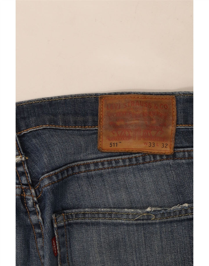 Levi's Mens 511 Distressed Slim Jeans W33 L32 Blue
