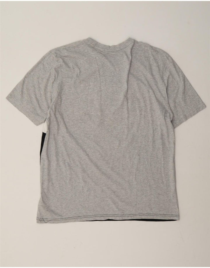 Fila Mens Graphic T-Shirt Top Large Grey Colourblock Cotton
