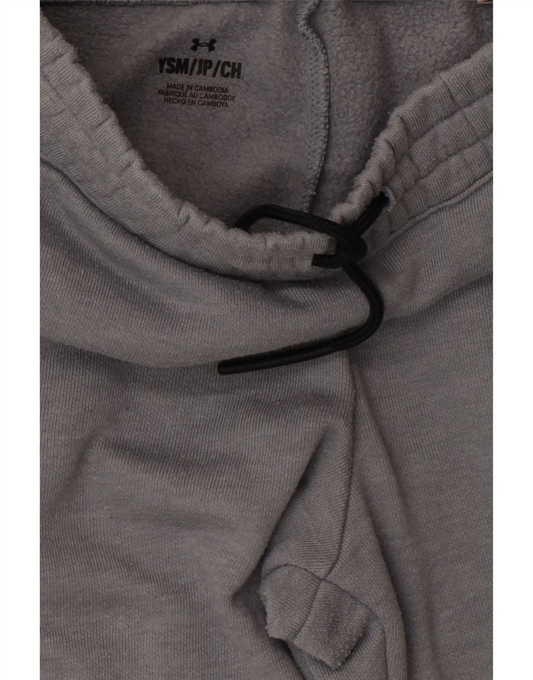 UNDER ARMOUR Girls Graphic Tracksuit Trousers Joggers 7-8 Years Small Grey