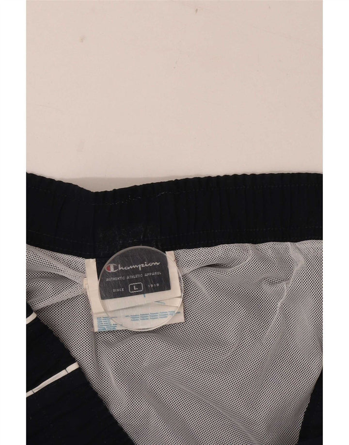 Champion Mens Graphic Swimming Shorts Large Navy Blue Colourblock Polyester