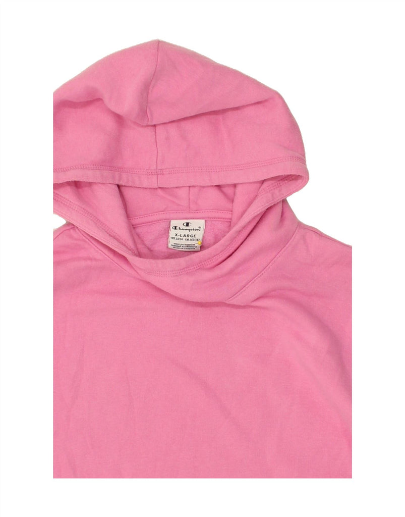 CHAMPION Girls Graphic Hoodie Jumper 13-14 Years XL Pink Vintage Champion and Second-Hand Champion from Messina Hembry 