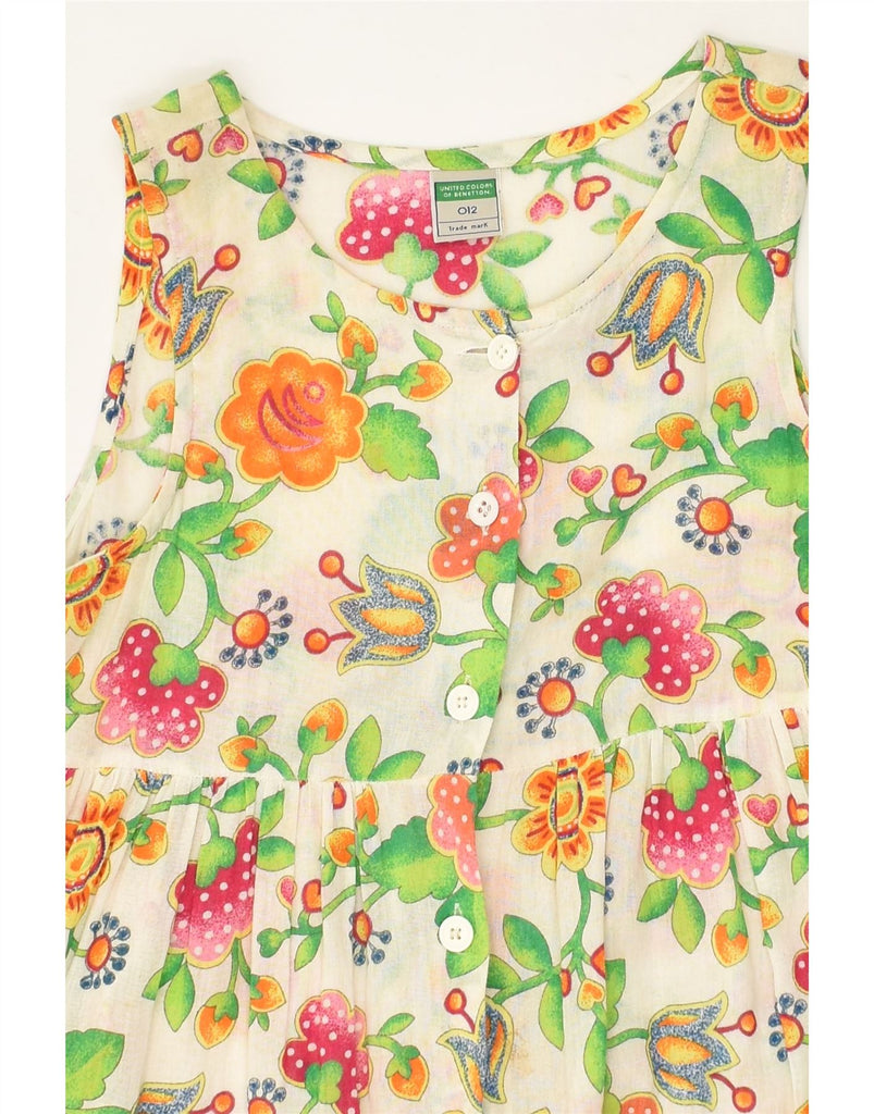 BENETTON Girls Sundress 11-12 Years White Floral Cotton | Vintage Benetton | Thrift | Second-Hand Benetton | Used Clothing | Messina Hembry 