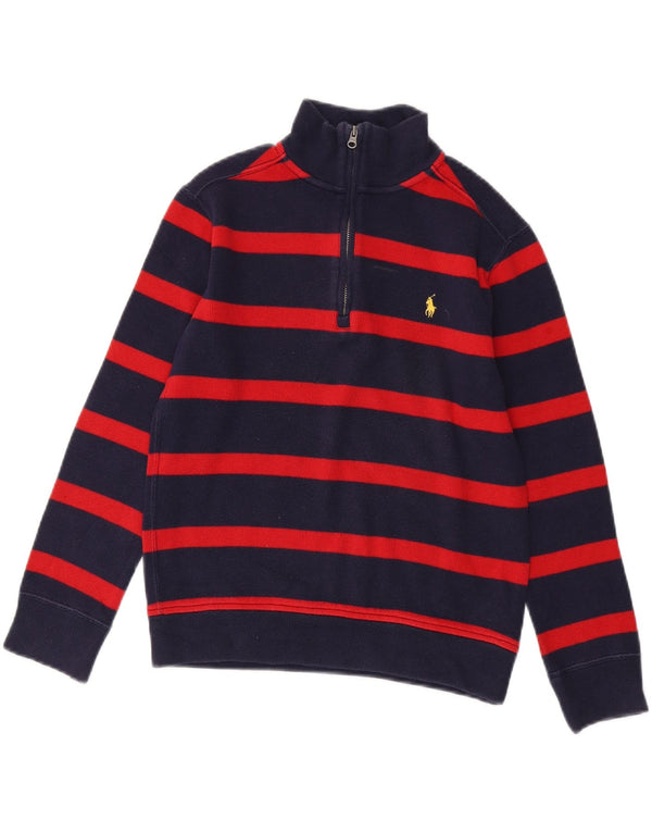 Polo Ralph Lauren Boys Zip Neck Jumper Sweater 10-11 Years Medium Navy Blue