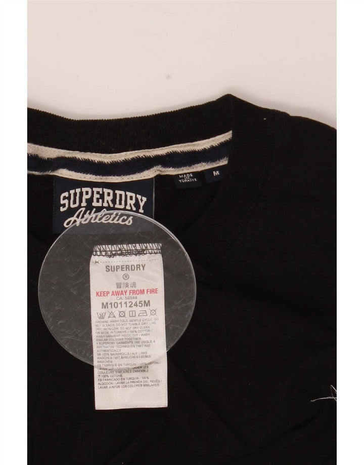 Superdry Mens T-Shirt Top Medium Black Cotton