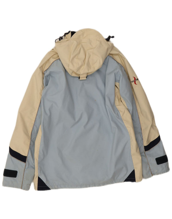 Musto Womens Hooded Windbreaker Jacket EU 36 Small Blue Colourblock Nylon