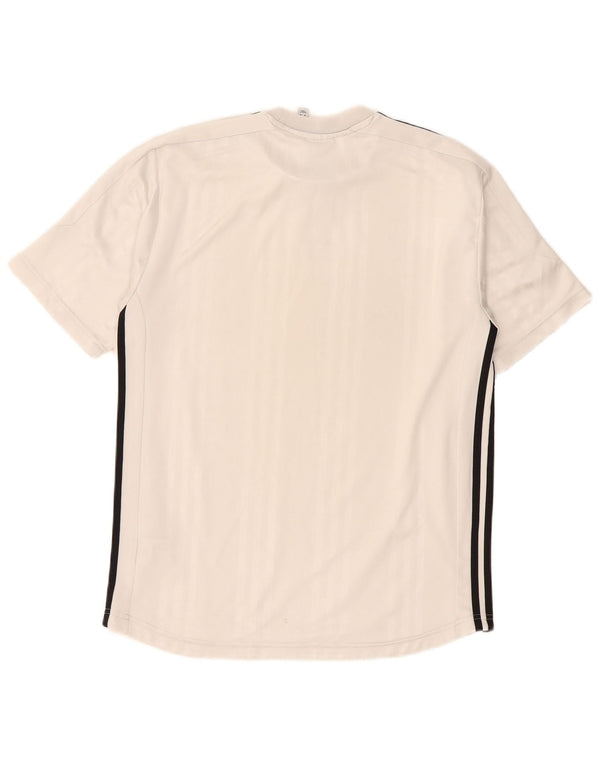 Adidas Mens T-Shirt Top Medium White Polyester