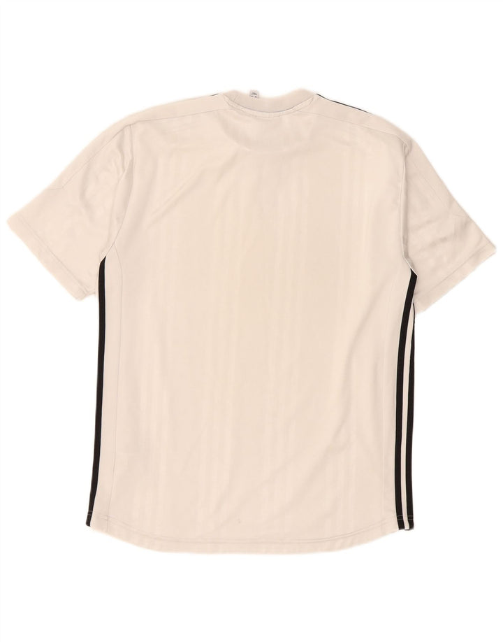 Adidas Mens T-Shirt Top Medium White Polyester