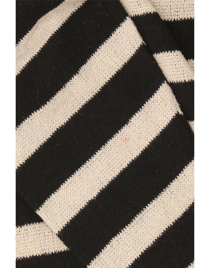 Zara Womens Oversized Roll Neck Jumper Sweater UK 10 Small Black Striped
