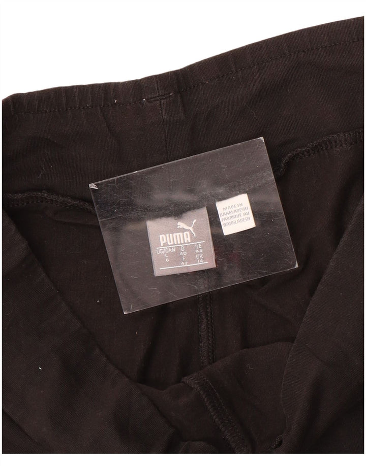 Puma Womens Graphic Leggings UK 14 Medium Black