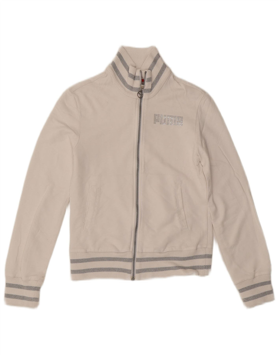 Puma Womens Tracksuit Top Jacket UK 10 Small White