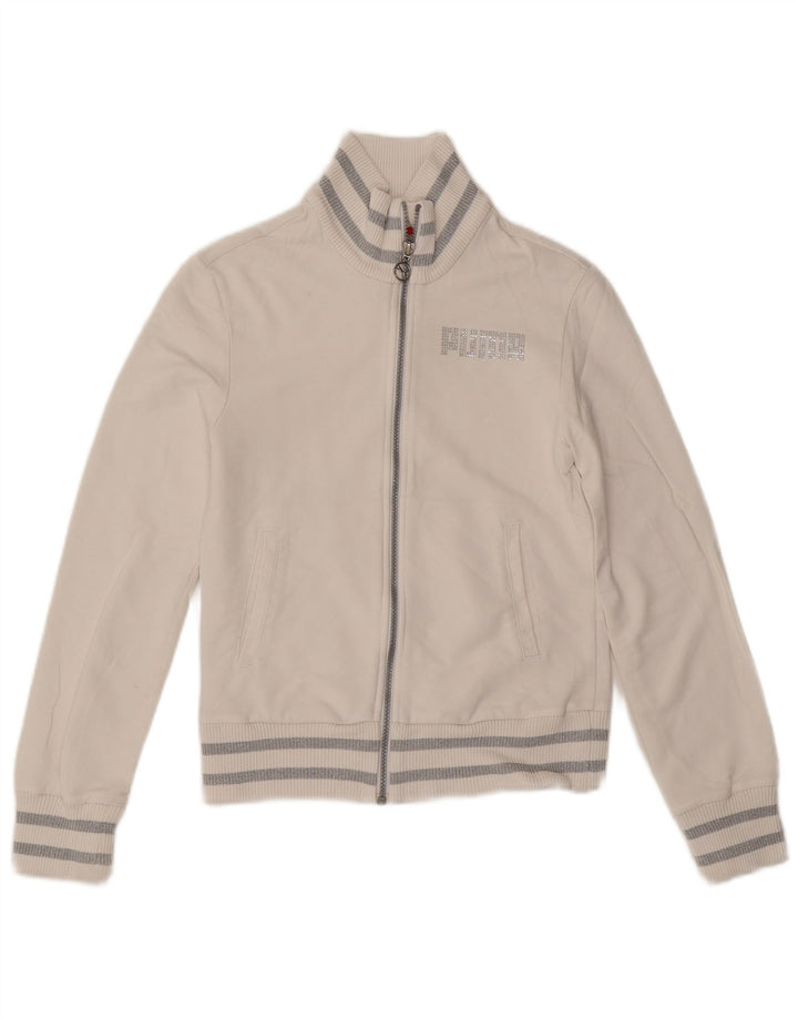 Puma Womens Tracksuit Top Jacket UK 10 Small White