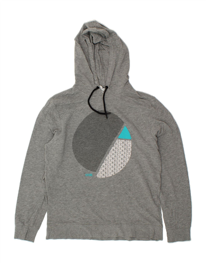 JACK & JONES Mens Graphic Hoodie Jumper Large Grey Cotton Vintage Jack & Jones and Second-Hand Jack & Jones from Messina Hembry 