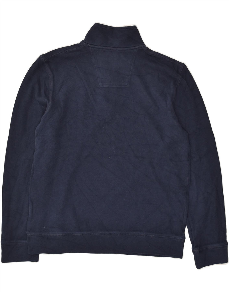 NAUTICA Mens Zip Neck Sweatshirt Jumper Small Navy Blue Cotton | Vintage Nautica | Thrift | Second-Hand Nautica | Used Clothing | Messina Hembry 