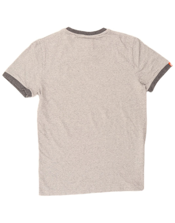 Superdry Mens T-Shirt Top Large Grey Flecked Cotton