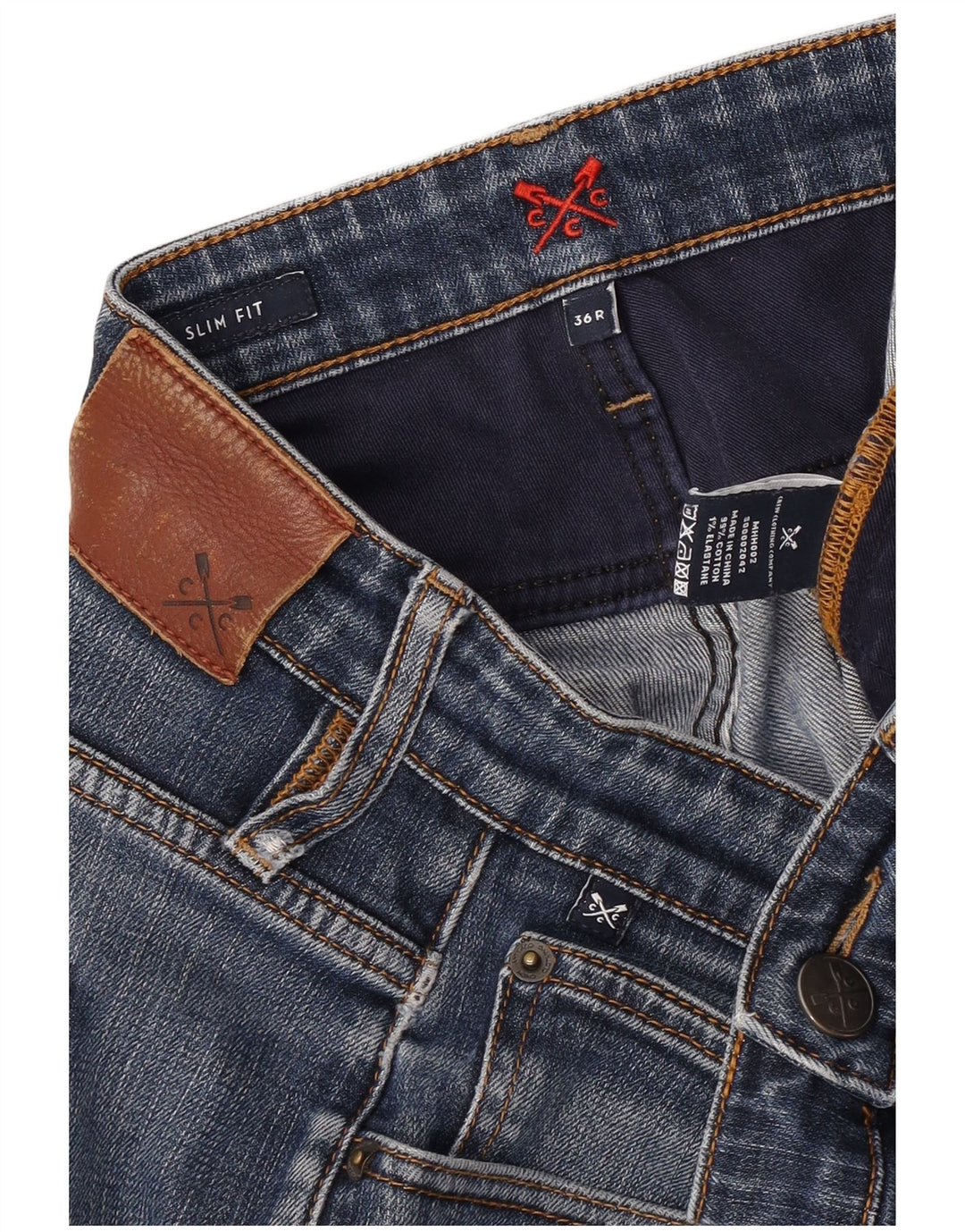 Crew Clothing Mens Slim Jeans W36 L31 Blue Cotton