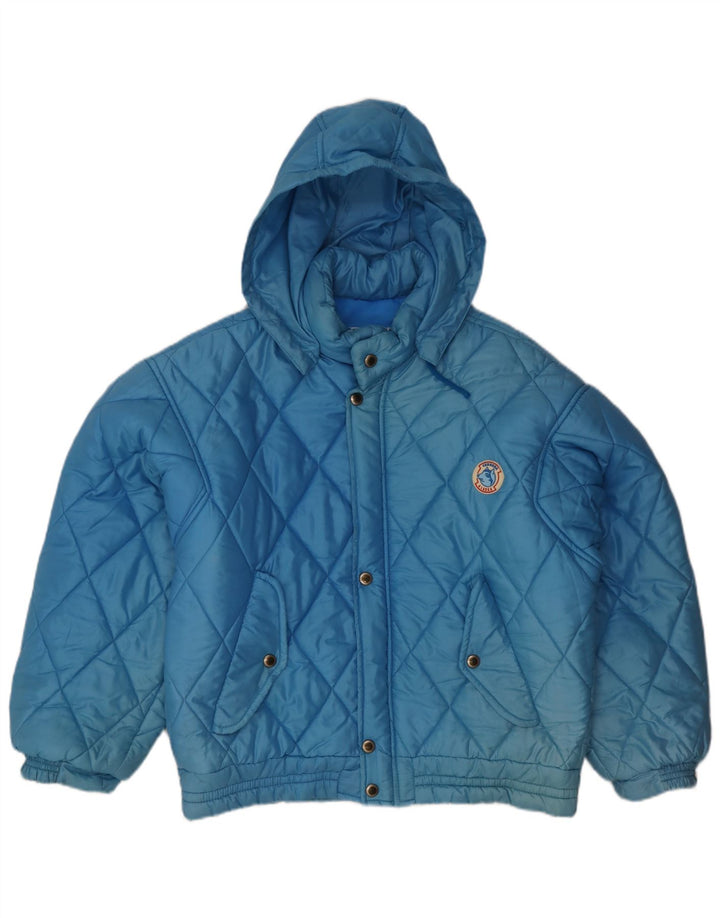 Carrera Mens Hooded Padded Jacket UK 38 Medium Blue Polyamide
