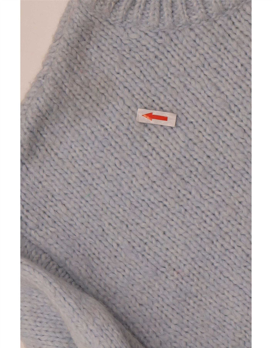 Zara Womens Oversized Crew Neck Jumper Sweater UK 14 Medium Blue Acrylic