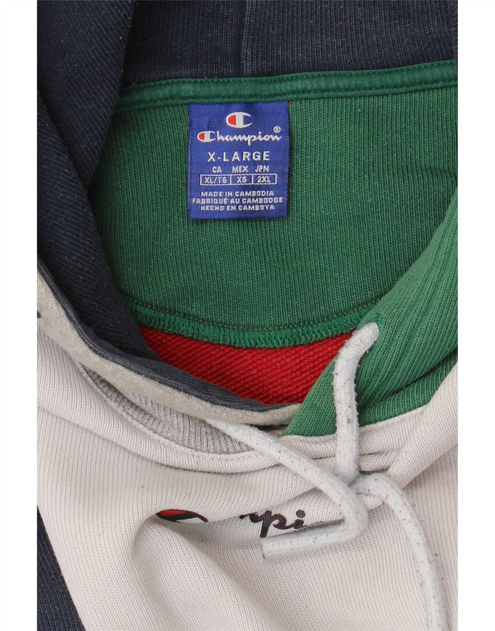 Champion Mens Graphic Hoodie Jumper XL Multicoloured Colourblock