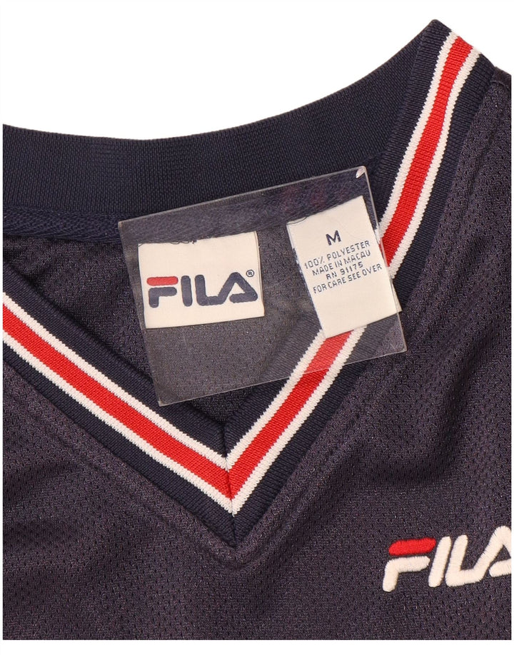 Fila Mens Vest Top Medium Navy Blue Colourblock Polyester