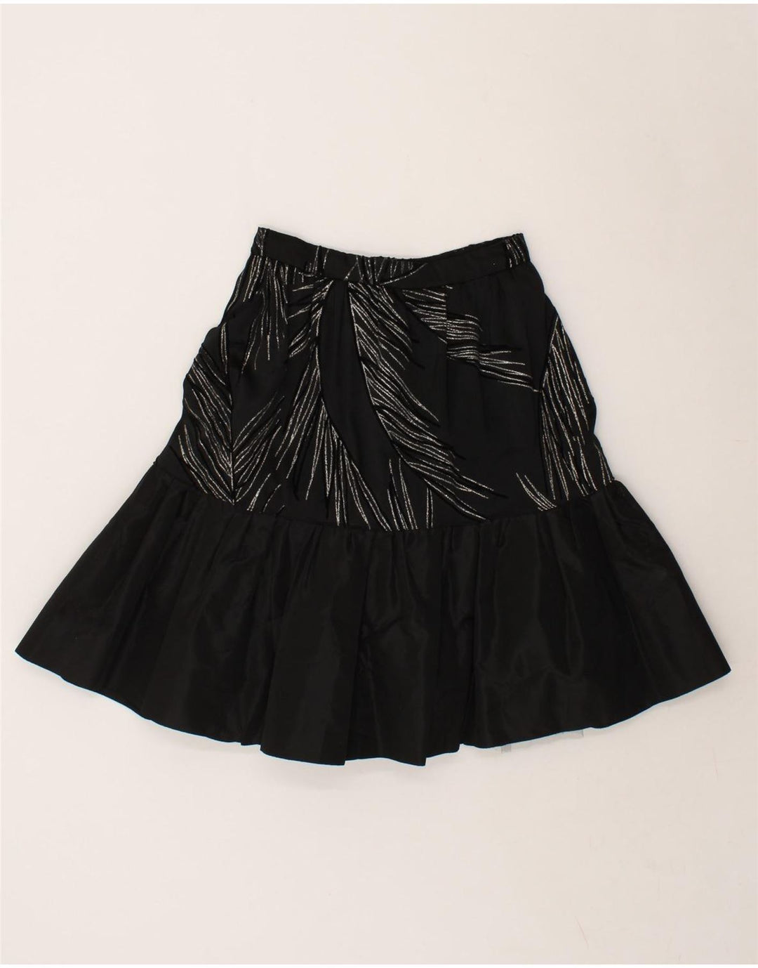 VINTAGE Womens Abstract Pattern A-Line Skirt W24 XS Black Vintage Vintage and Second-Hand Vintage from Messina Hembry 