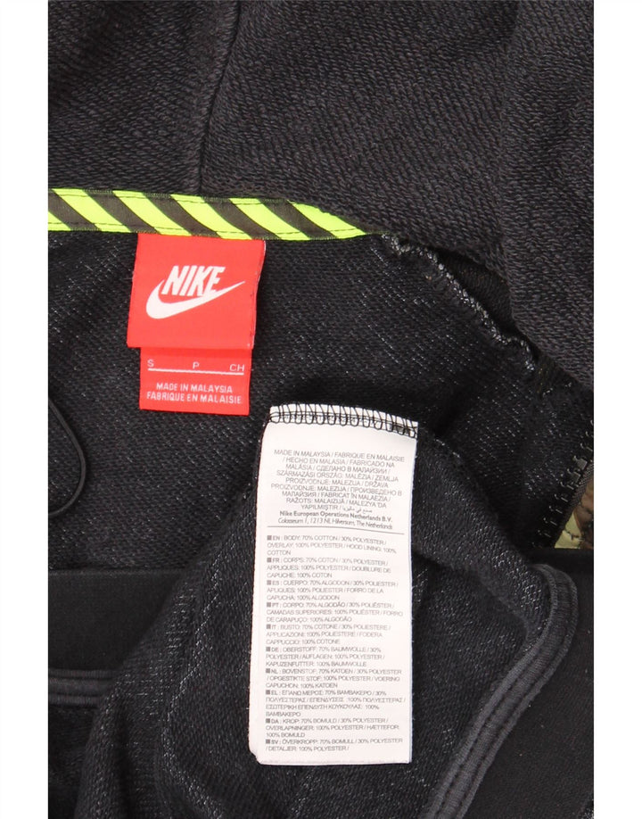 Nike Mens Zip Hoodie Sweater Small Navy Blue Camouflage Cotton